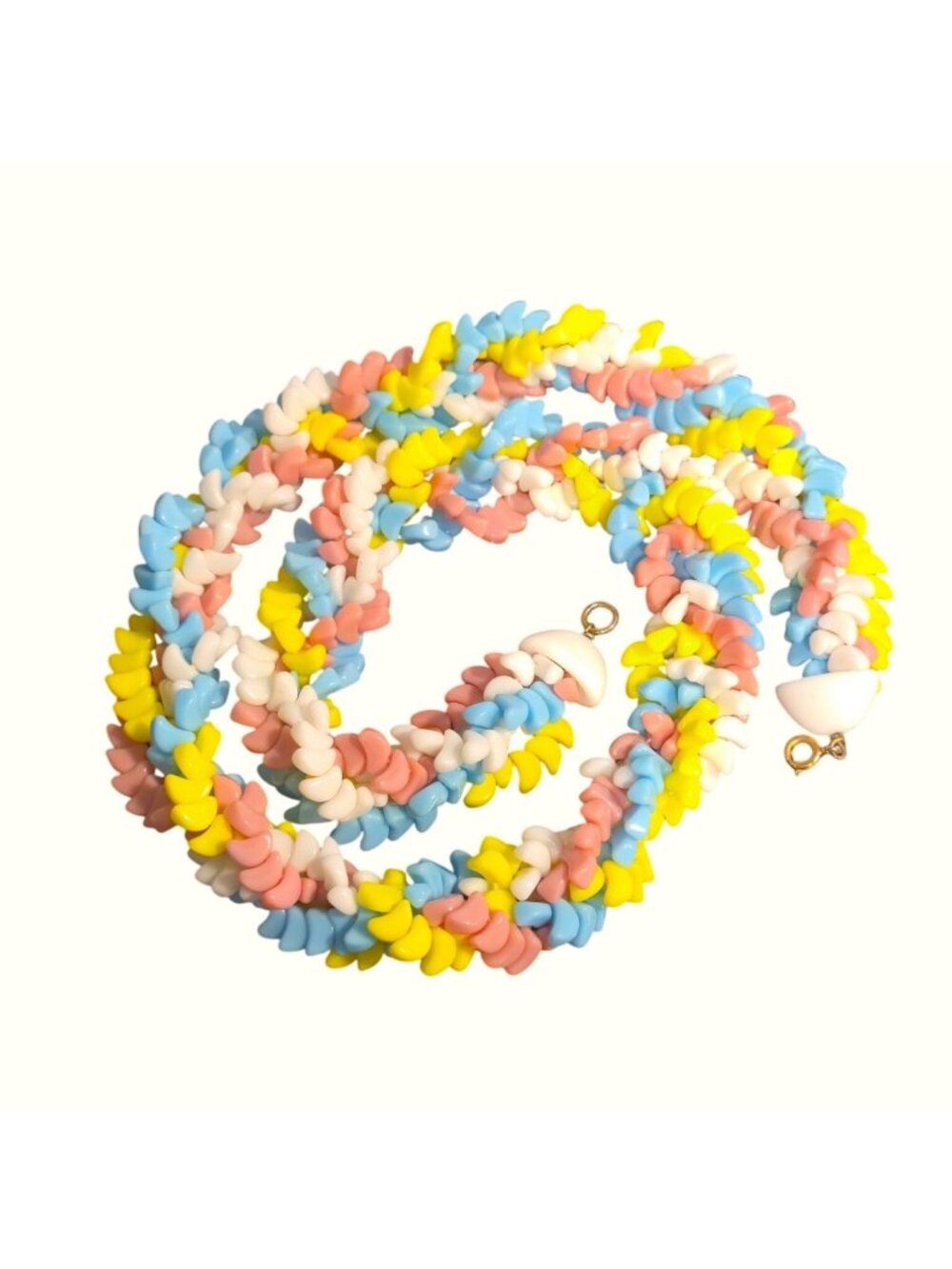 Vintage Napier Fruit salad necklace stone chunky tutti fruity pastel Jewelry 25"